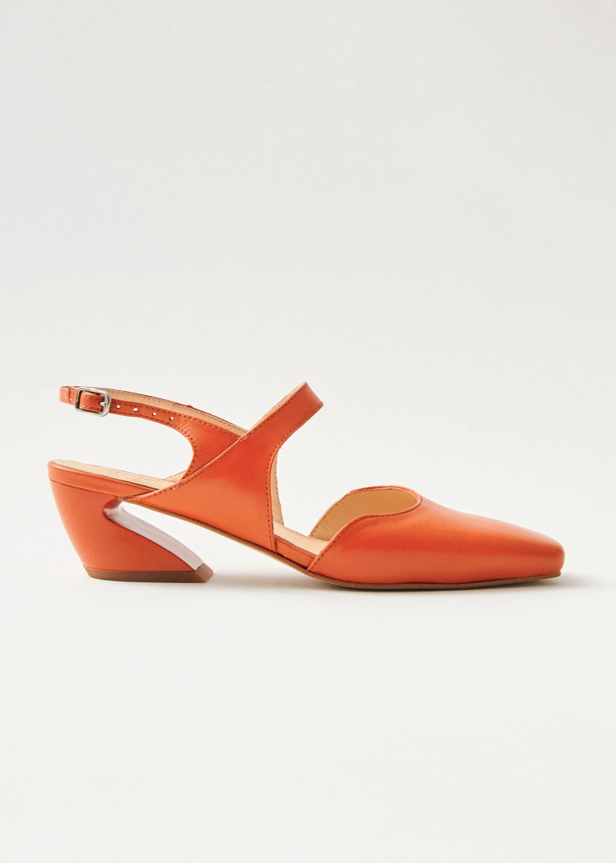 Emelia Orange Leather Pumps