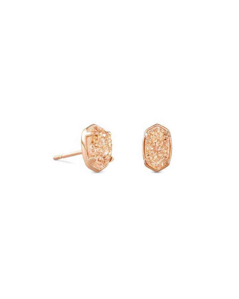 Emilie Stud Earrings in Rose Gold Sand Drusy by Kendra Scott