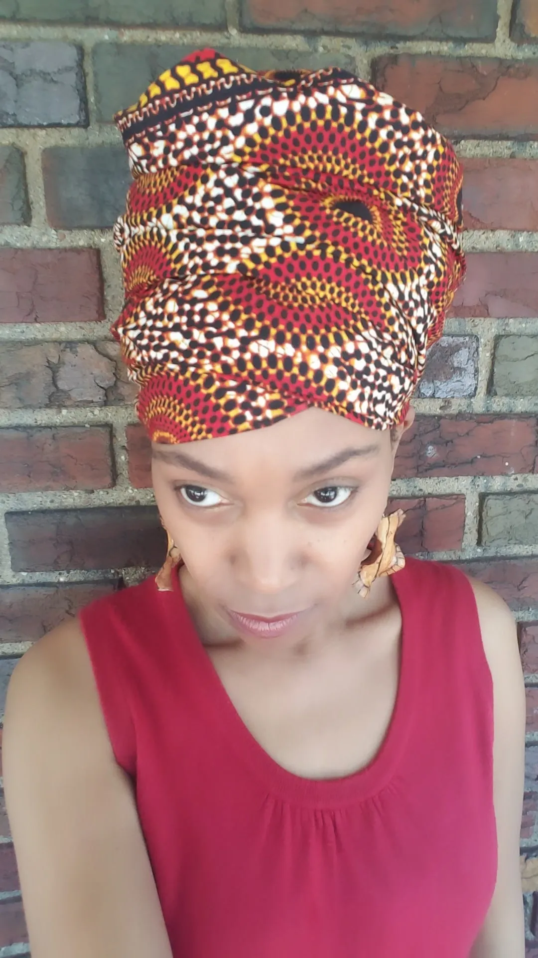 Ethiopian Empress Deep Red & Gold Headwrap