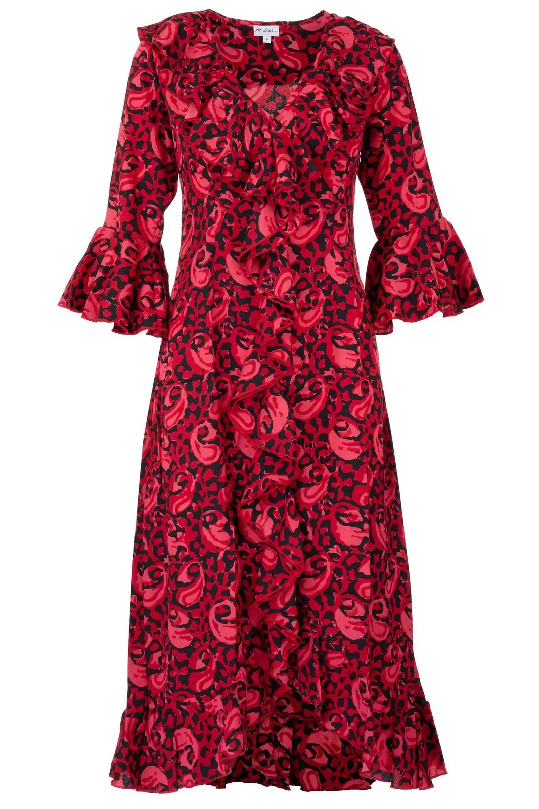 Felicity Midi Dress in Cranberry Swirl