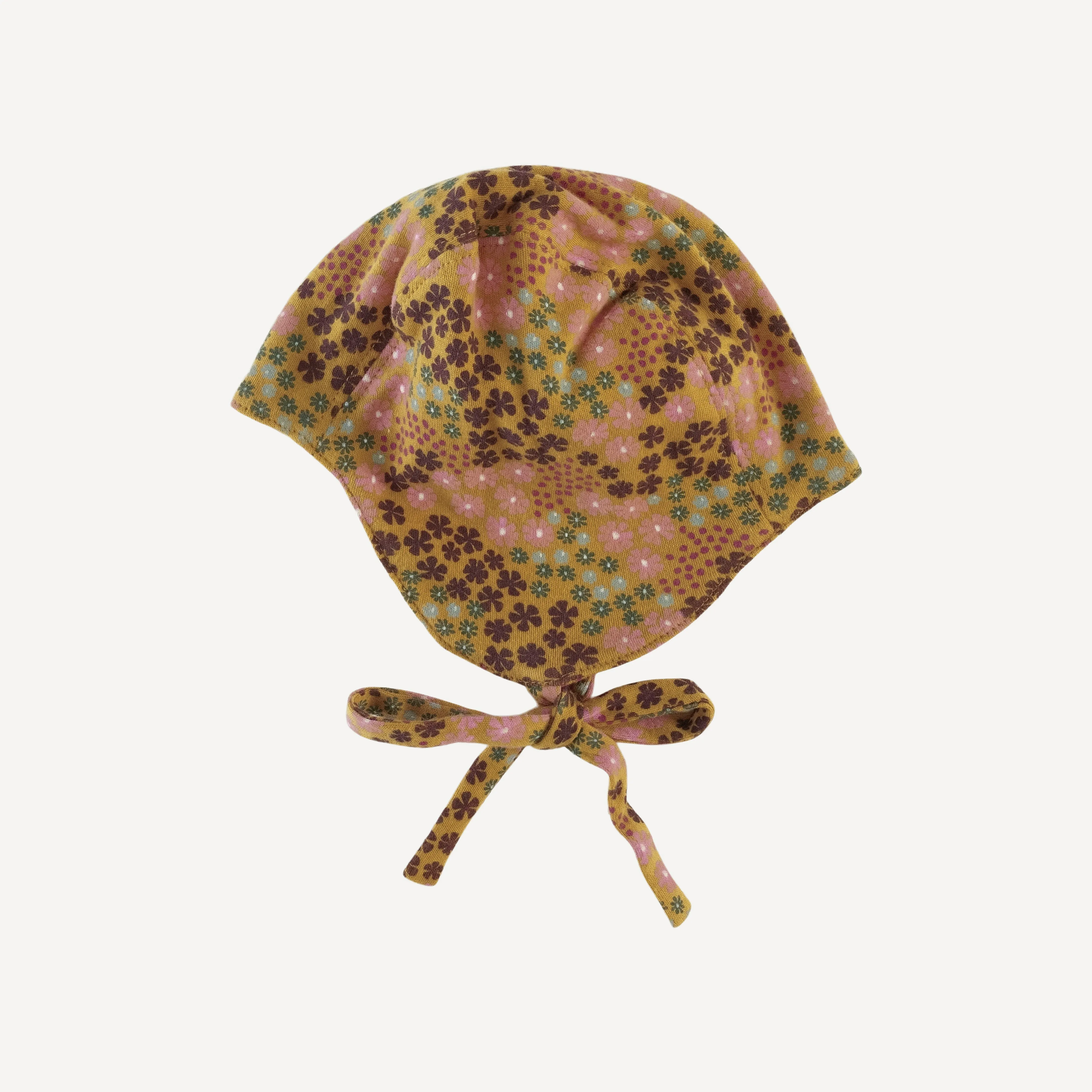 flight hat | honey mustard daisy ditsy | organic cotton interlock