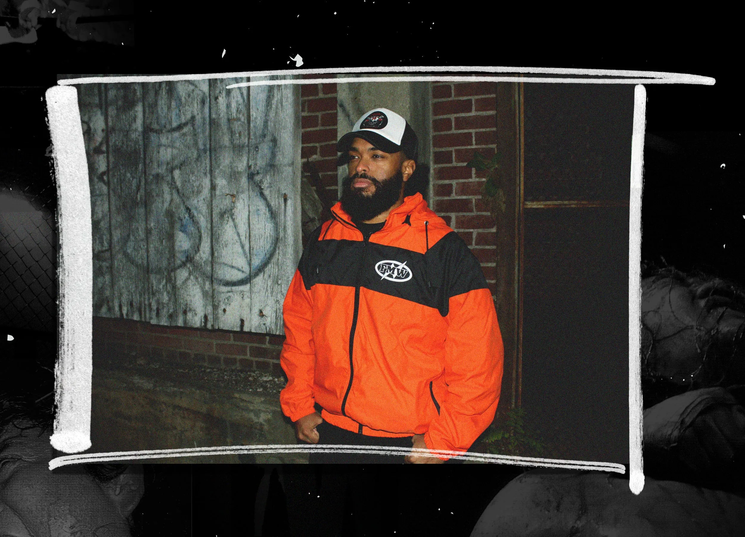 FMW RING CREW JACKET - ORANGE/BLACK