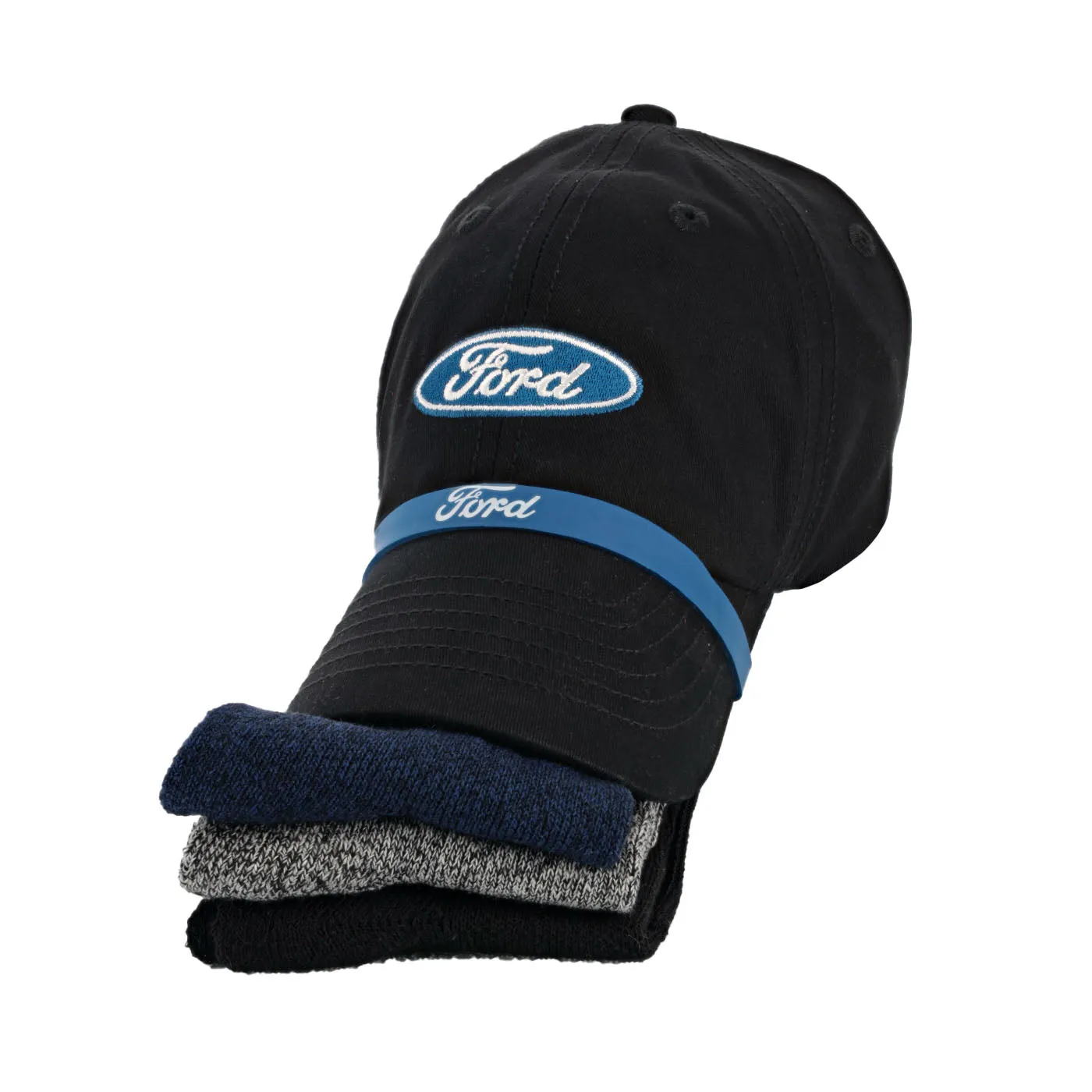 Ford Oval Slideback Hat And Sock Bundle