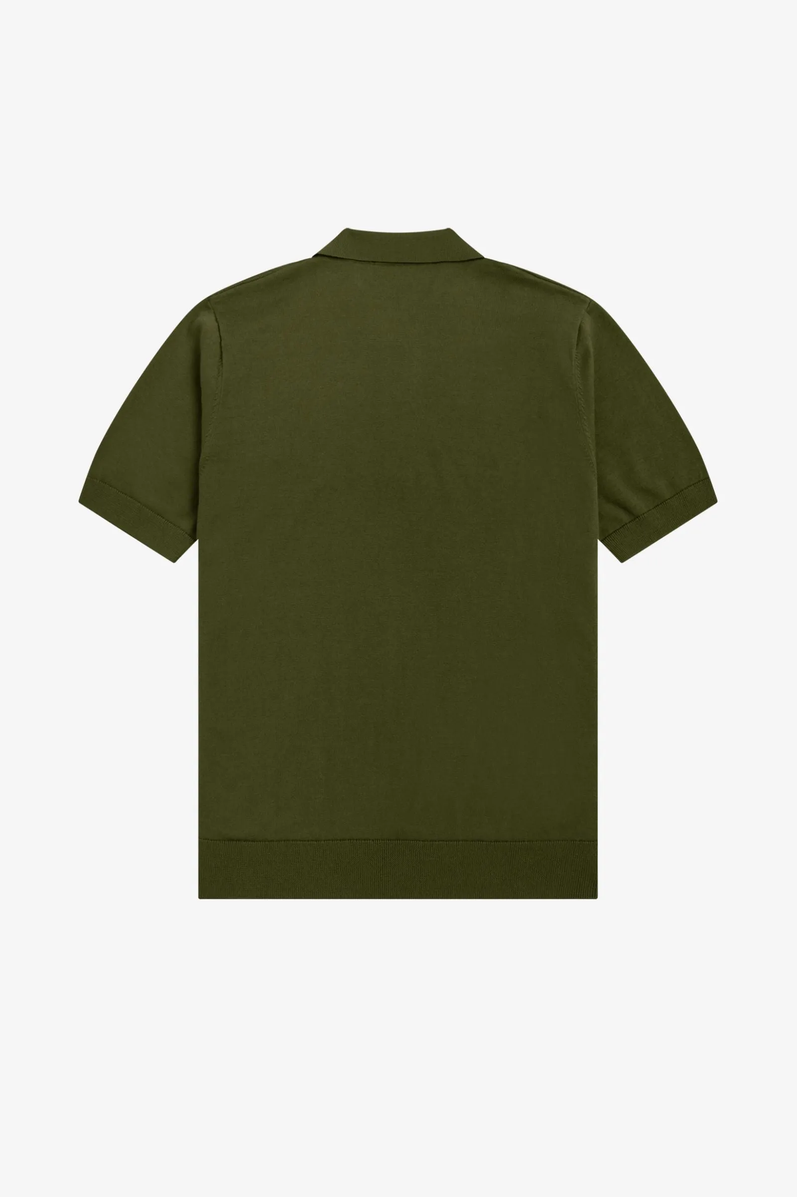 Fred Perry Military Green Striped Knitted Shirt