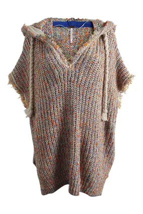 FREE PEOPLE Multicoloured Chunky Knit Hooded Jumper (UK XS | US XS)