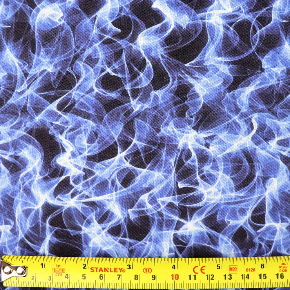 FS1021 Flames Cotton Fabric Blue