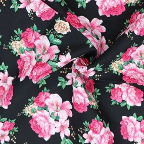 FS819_1 Black Floral Cotton Poplin