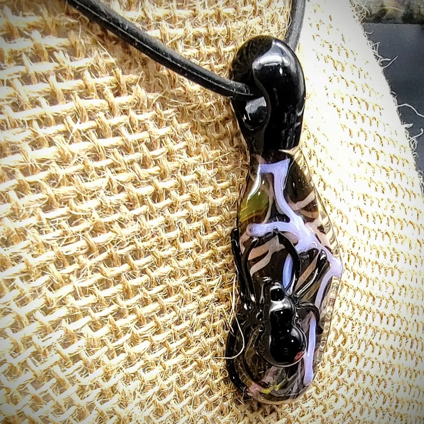 Fumed Spider Pendant (Ready To Ship)