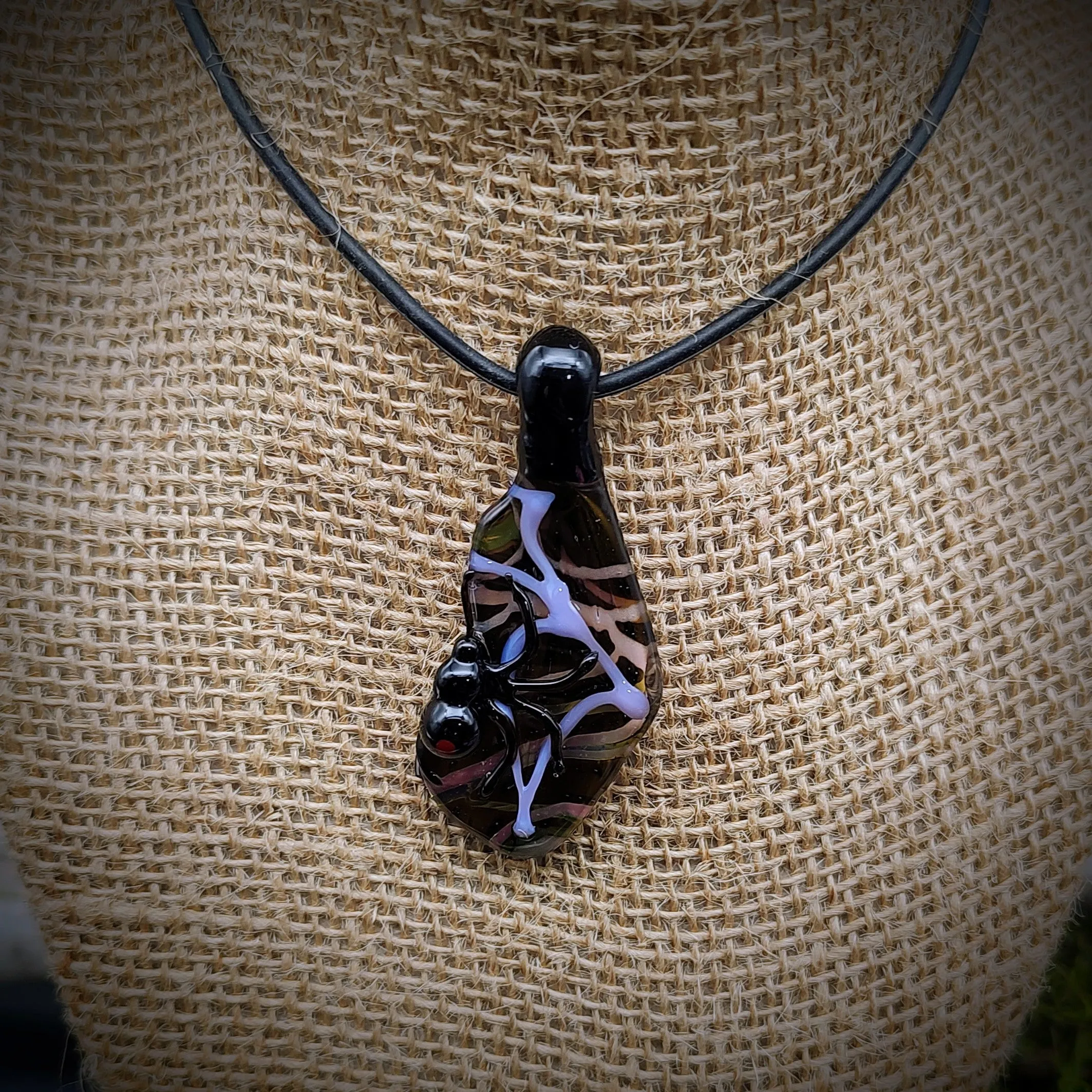 Fumed Spider Pendant (Ready To Ship)