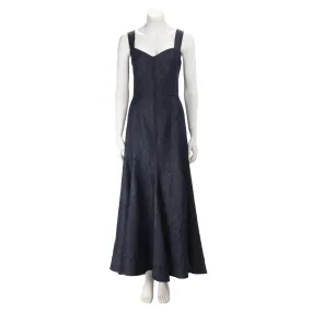 Gabriela Hearst Dark Denim Virginia Open-Back Dress IT 46