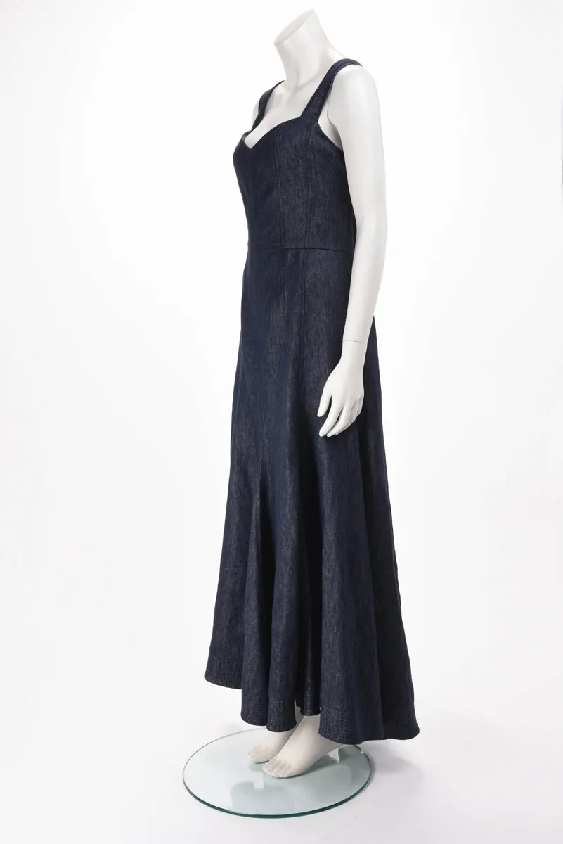 Gabriela Hearst Dark Denim Virginia Open-Back Dress IT 46