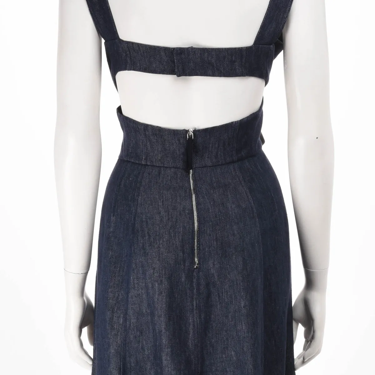 Gabriela Hearst Dark Denim Virginia Open-Back Dress IT 46