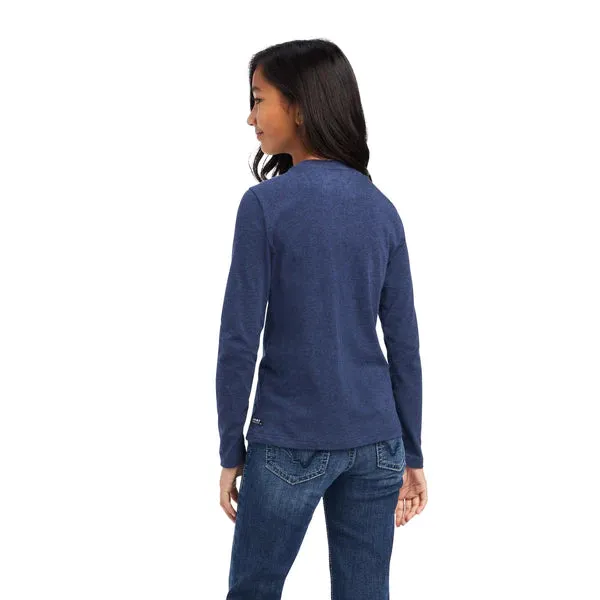 Girl's Ariat Fan Club Long Sleeve Navy Heather T-shirt 10041252