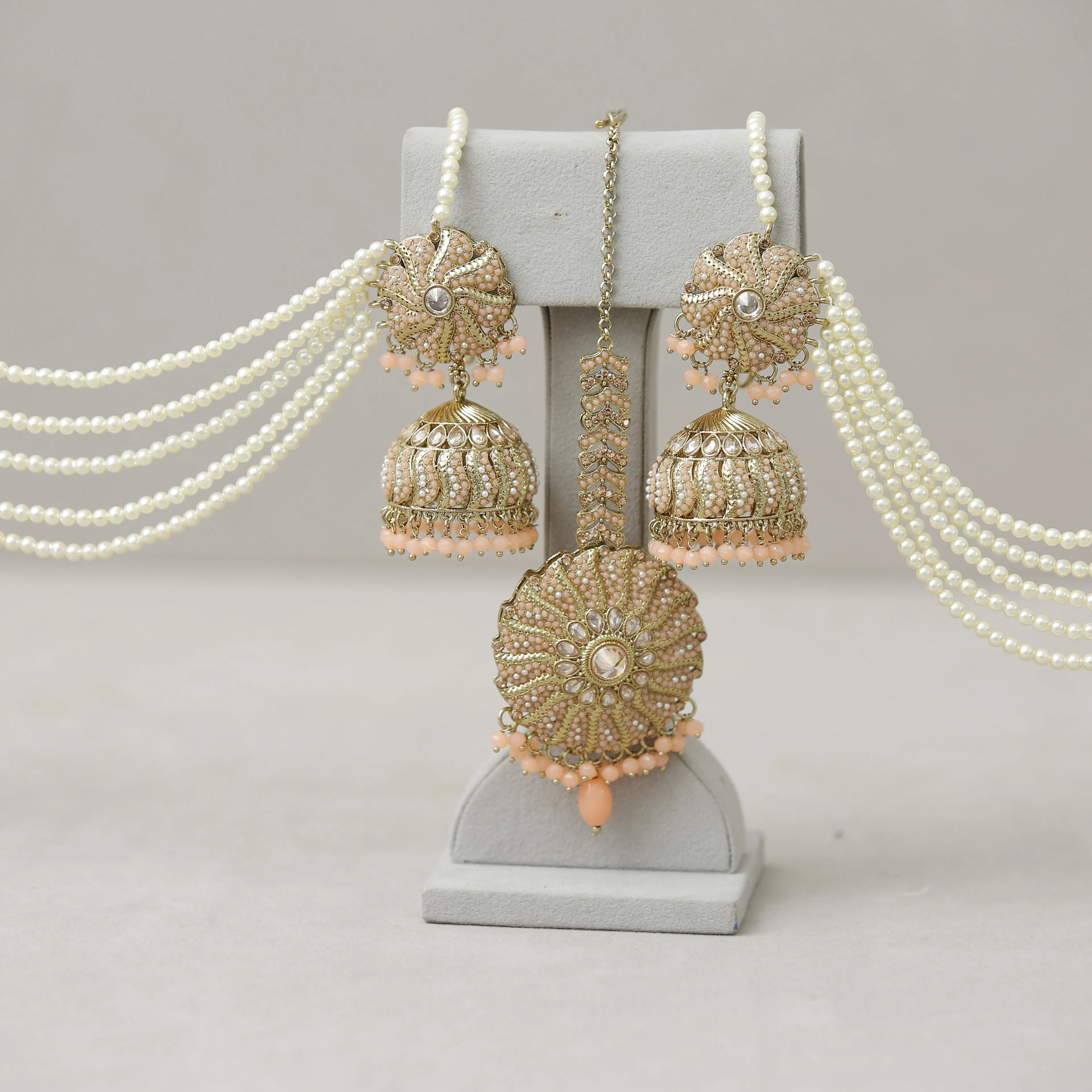 Gitanjali Stone Earrings With Tikka