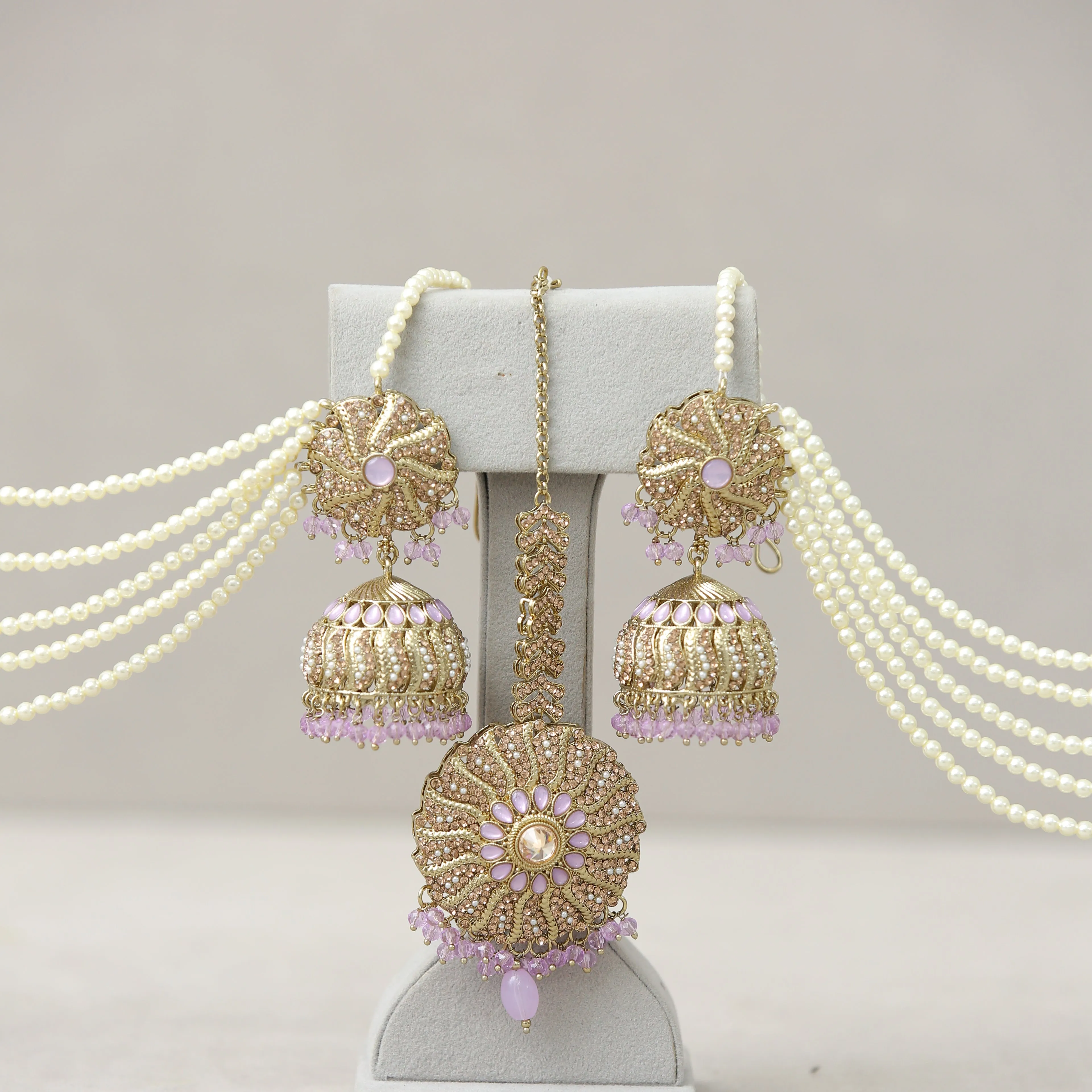 Gitanjali Stone Earrings With Tikka