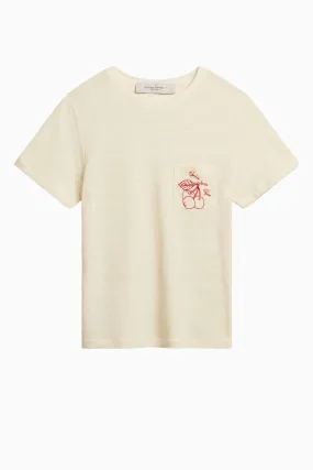 Golden Goose Embroidered Cherry T-Shirt - Heritage White/ Dark Red