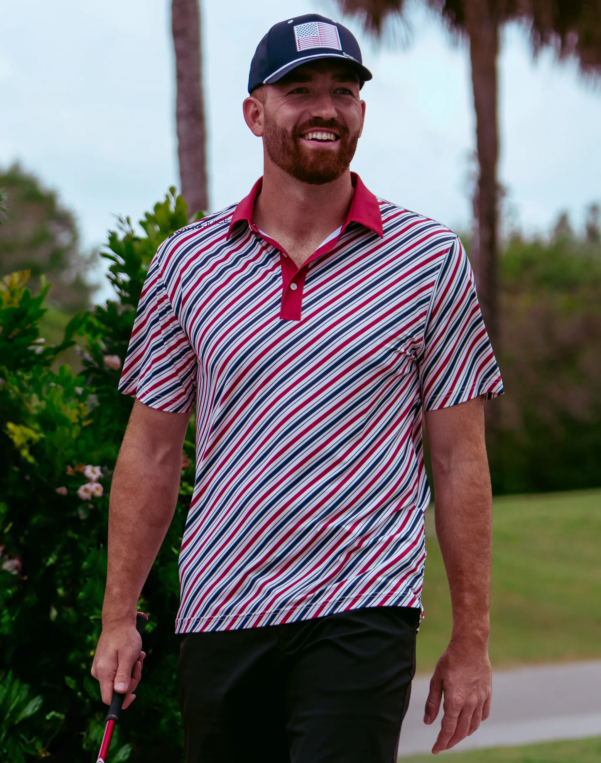 Golf Americana Diagonal Stripe Men's Polo