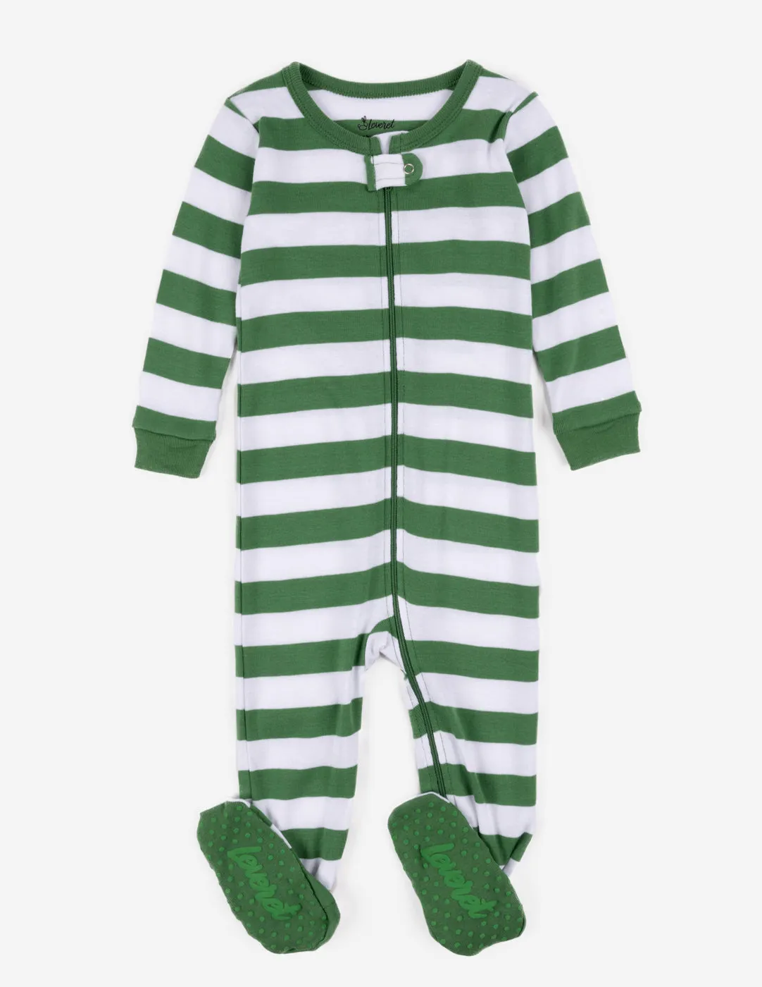 Green & White Stripes Matching Family Pajama Set