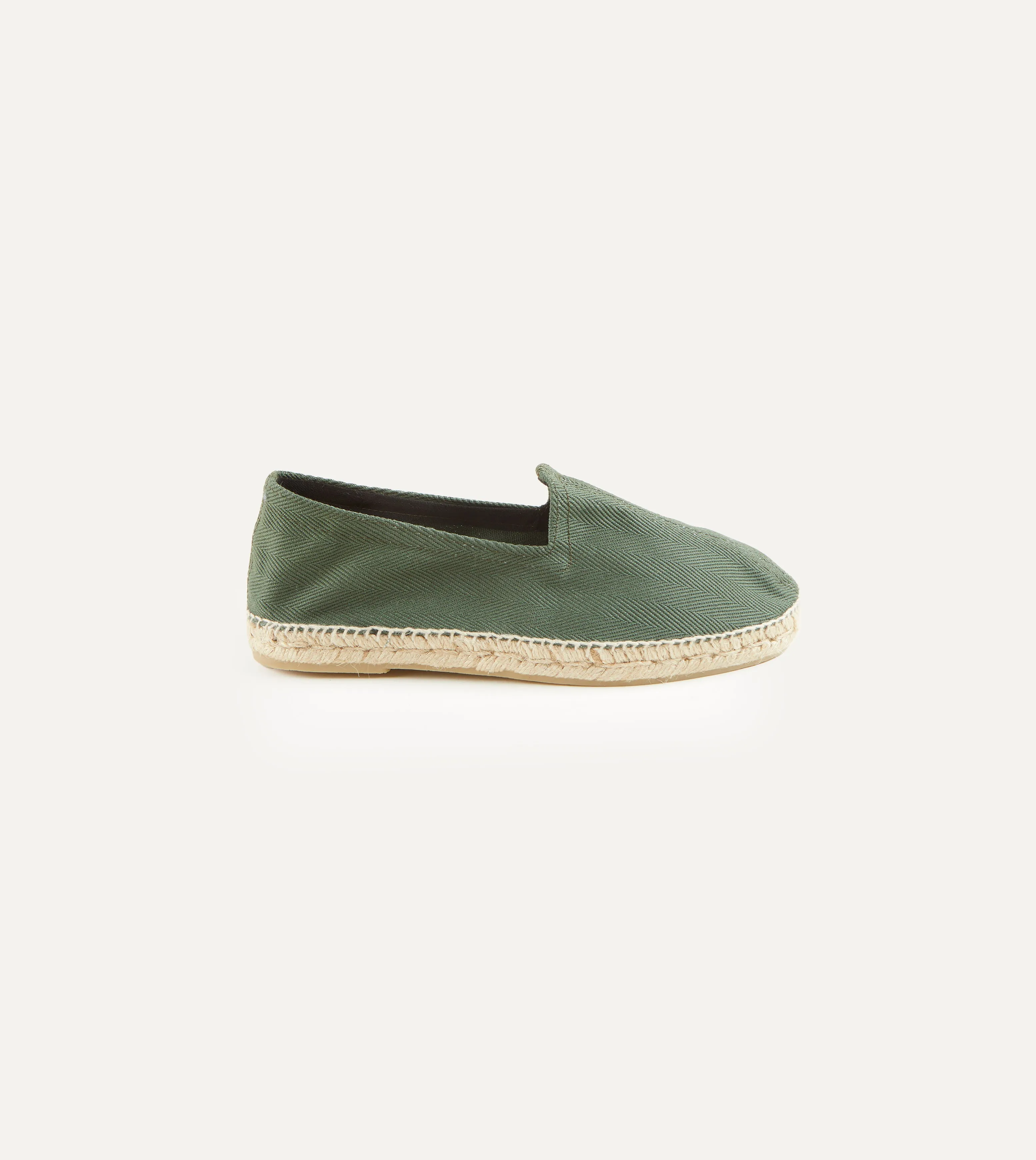 Green Herringbone Cotton Espadrilles