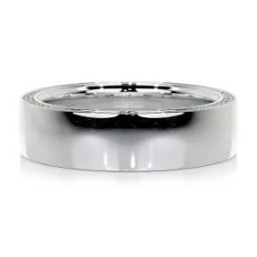 Greg Men's Diamond Wedding Band   (0.50 Carat) -14K White Gold (RTS)