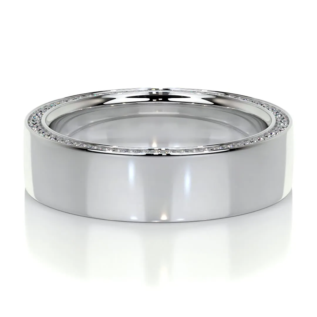 Greg Men's Diamond Wedding Band   (0.50 Carat) -14K White Gold (RTS)