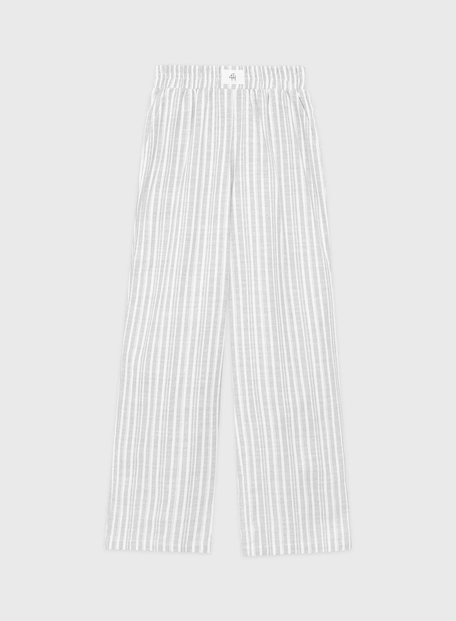 Grey And White Relaxed Stripe Trouser - Millie