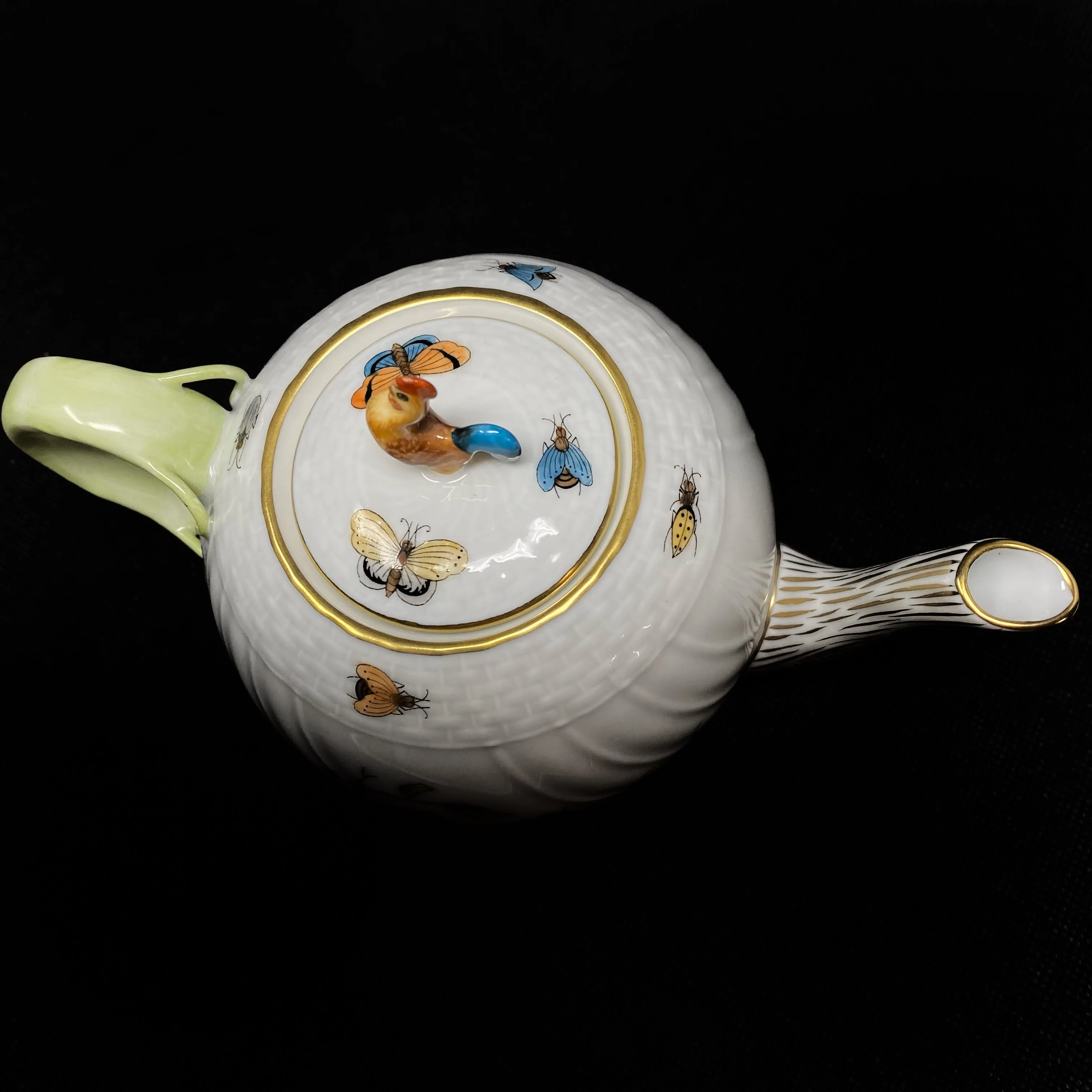 Herend Chanticleer Rooster Small Teapot 4" Tall 12 oz