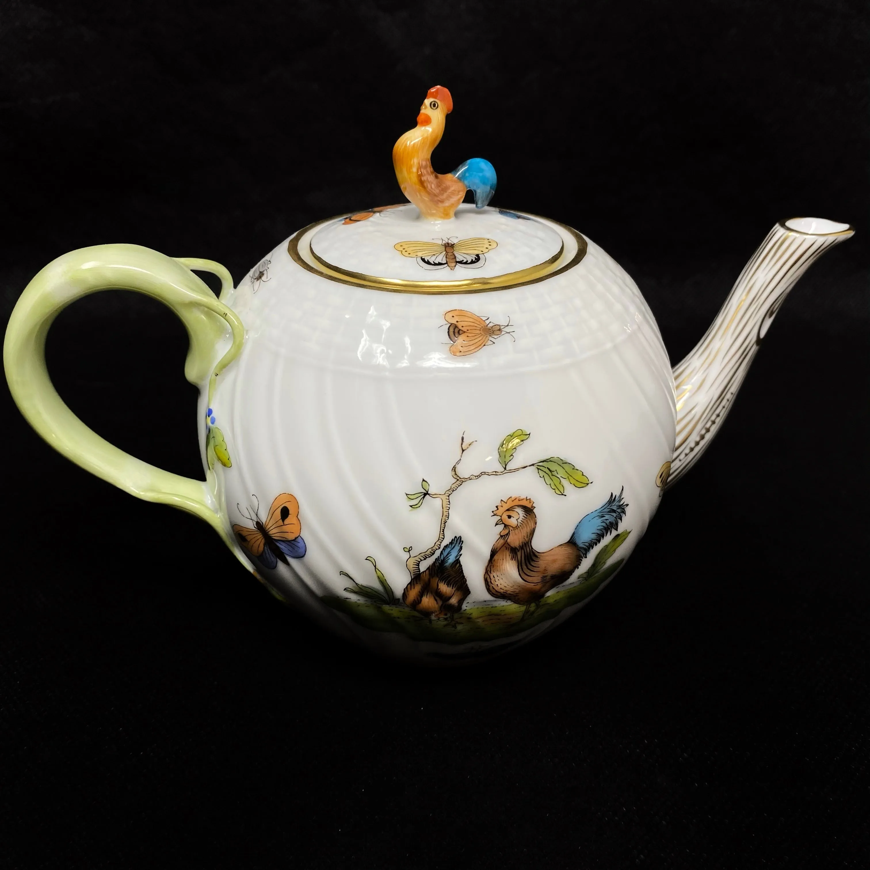 Herend Chanticleer Rooster Small Teapot 4" Tall 12 oz