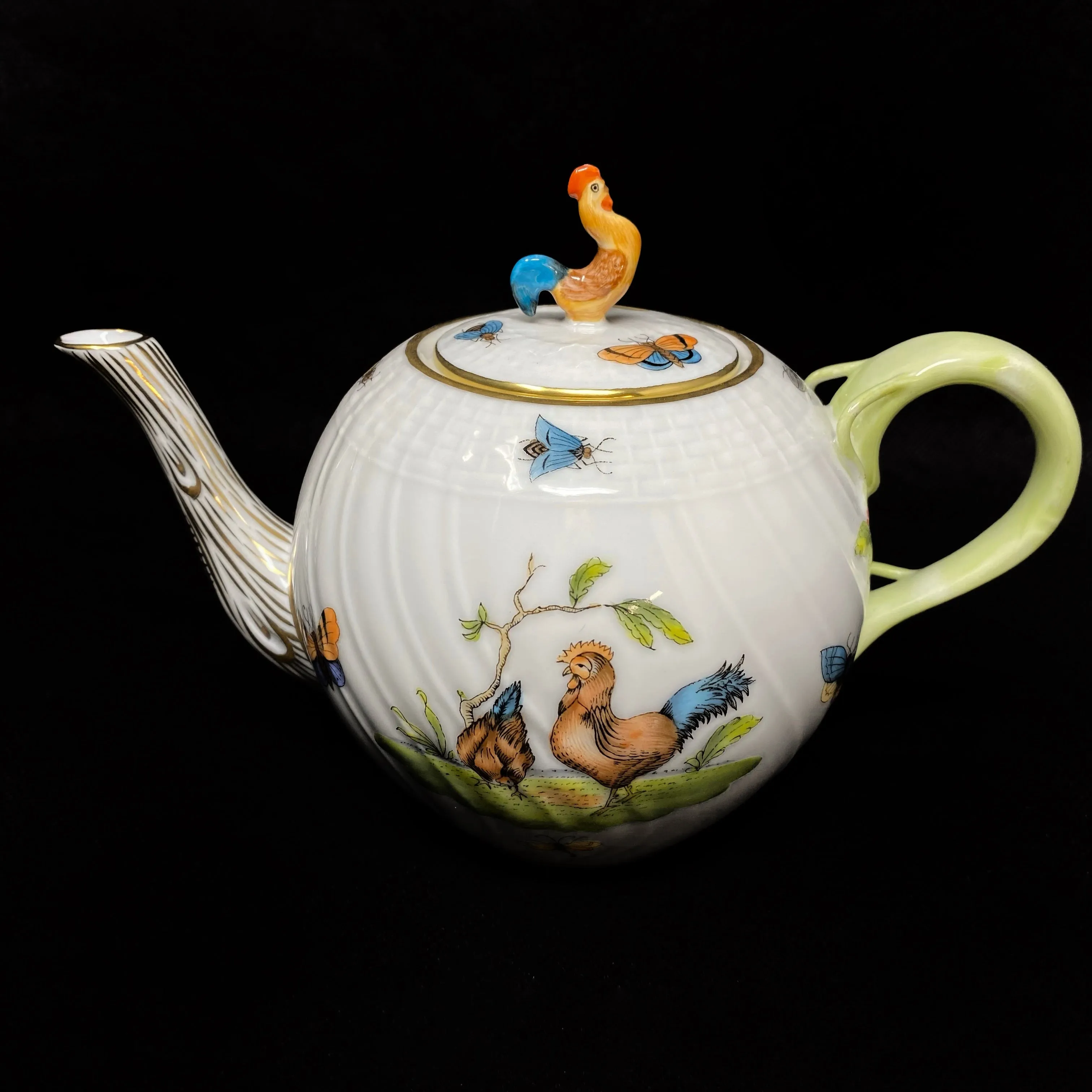 Herend Chanticleer Rooster Small Teapot 4" Tall 12 oz