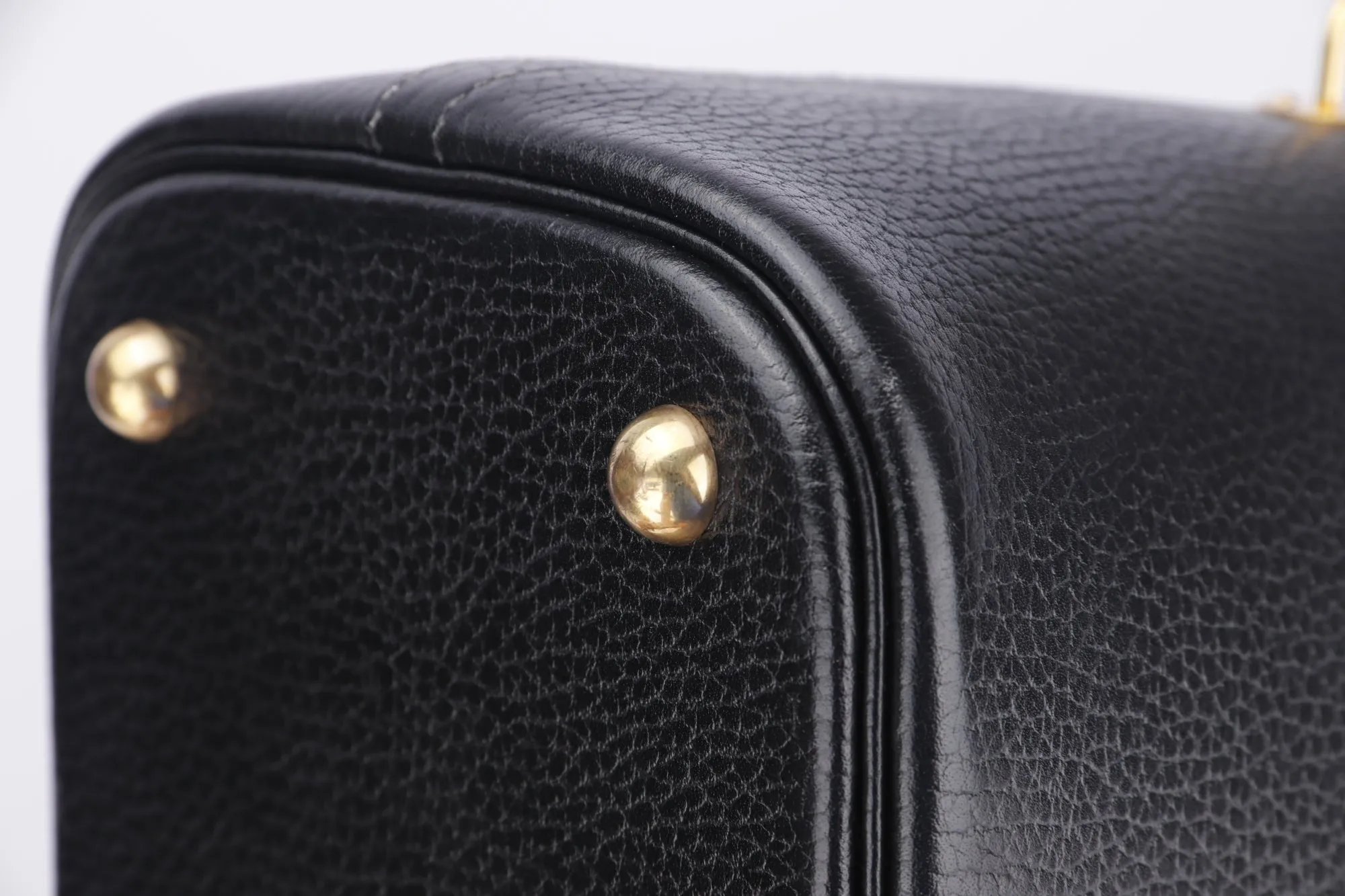 Hermes Bolide 35 (Stamp Z Circle) Black Ardennes Leather, Gold Hardware, with Dust Cover