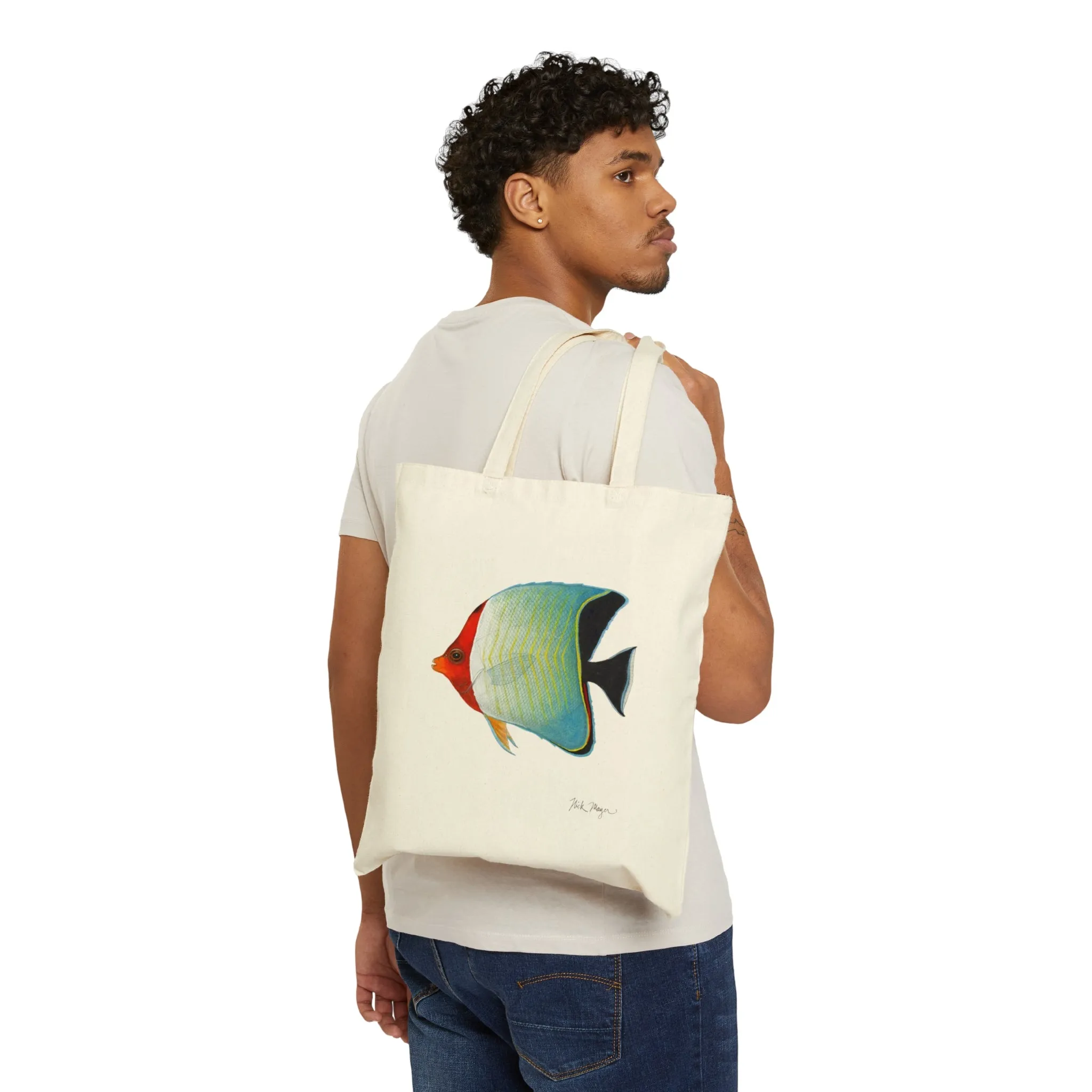 Hooded Butterflyfish Cotton Canvas Tote Bag