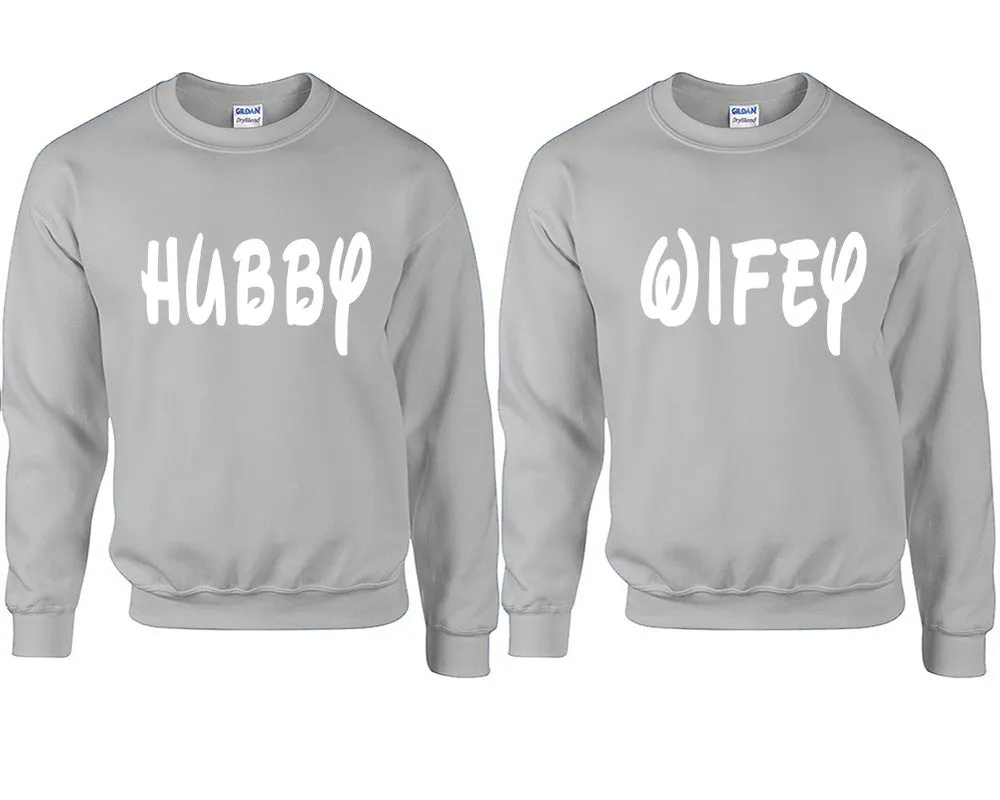 Hubby Wifey Couple Matching Sweaters, Couple Crewnecks