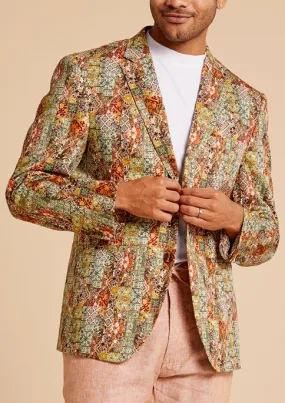 Inserch Patchwork Print Blazer BL261-35 Rust