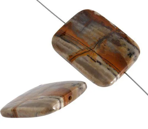 Iron Zebra Jasper 30x40mm Rectangle Beads