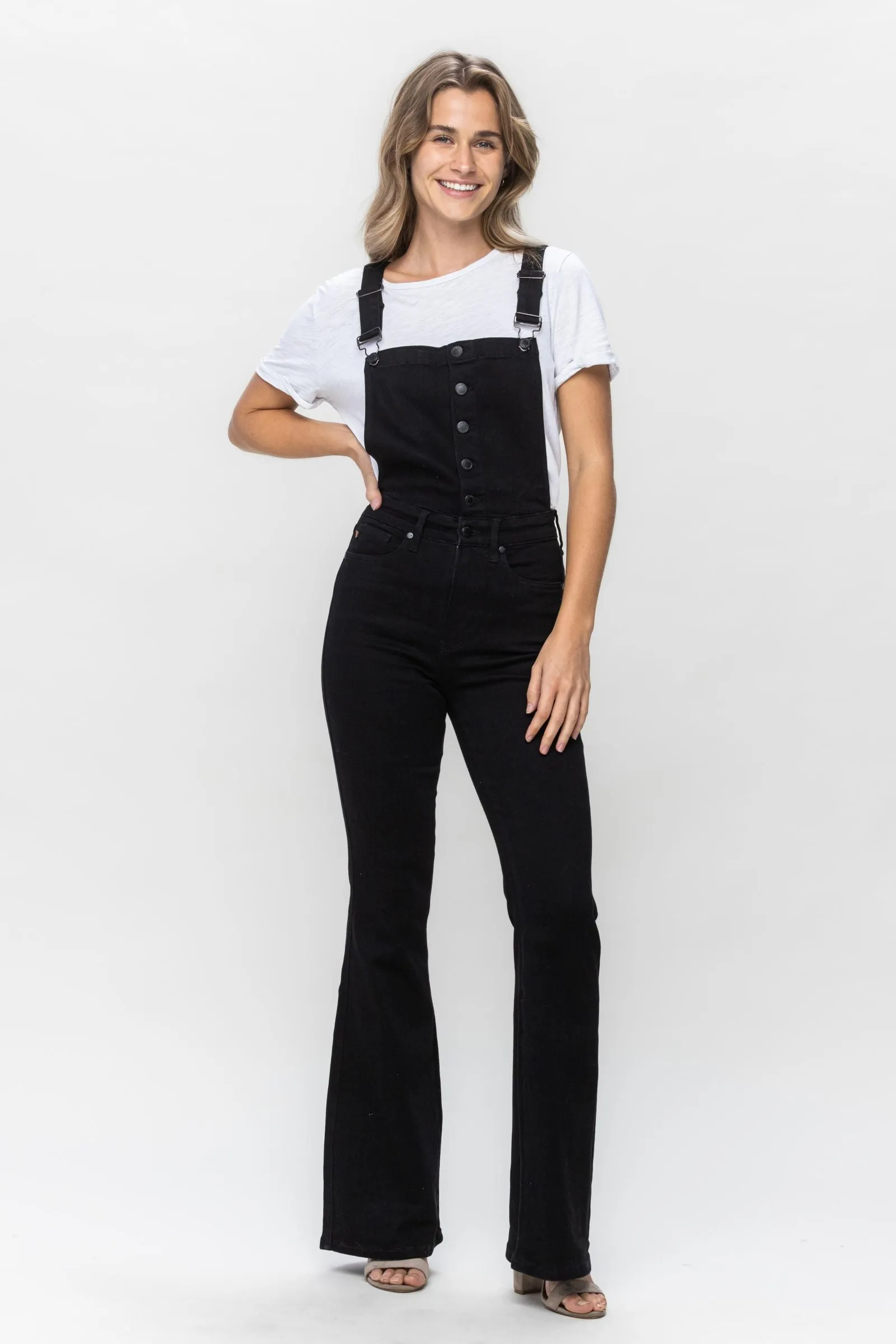 Judy Blue Tummy Control Black Overalls