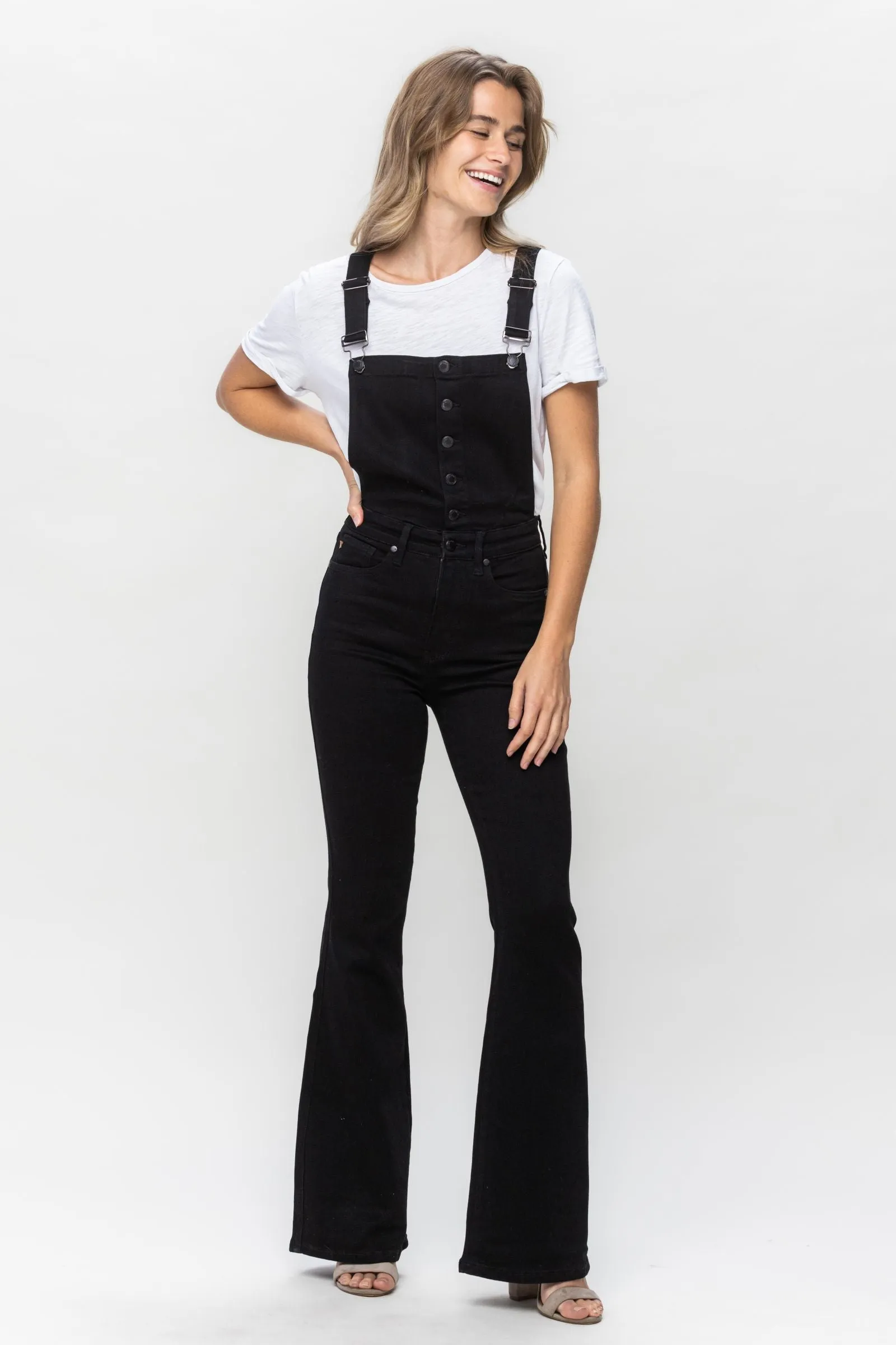 Judy Blue Tummy Control Black Overalls