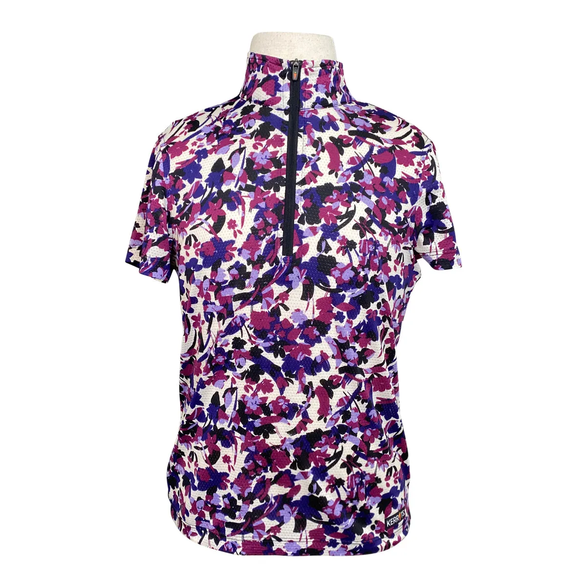 Kerrits 'Always Cool Ice Fil' Short Sleeve in Violet Flowers - Children's Medium