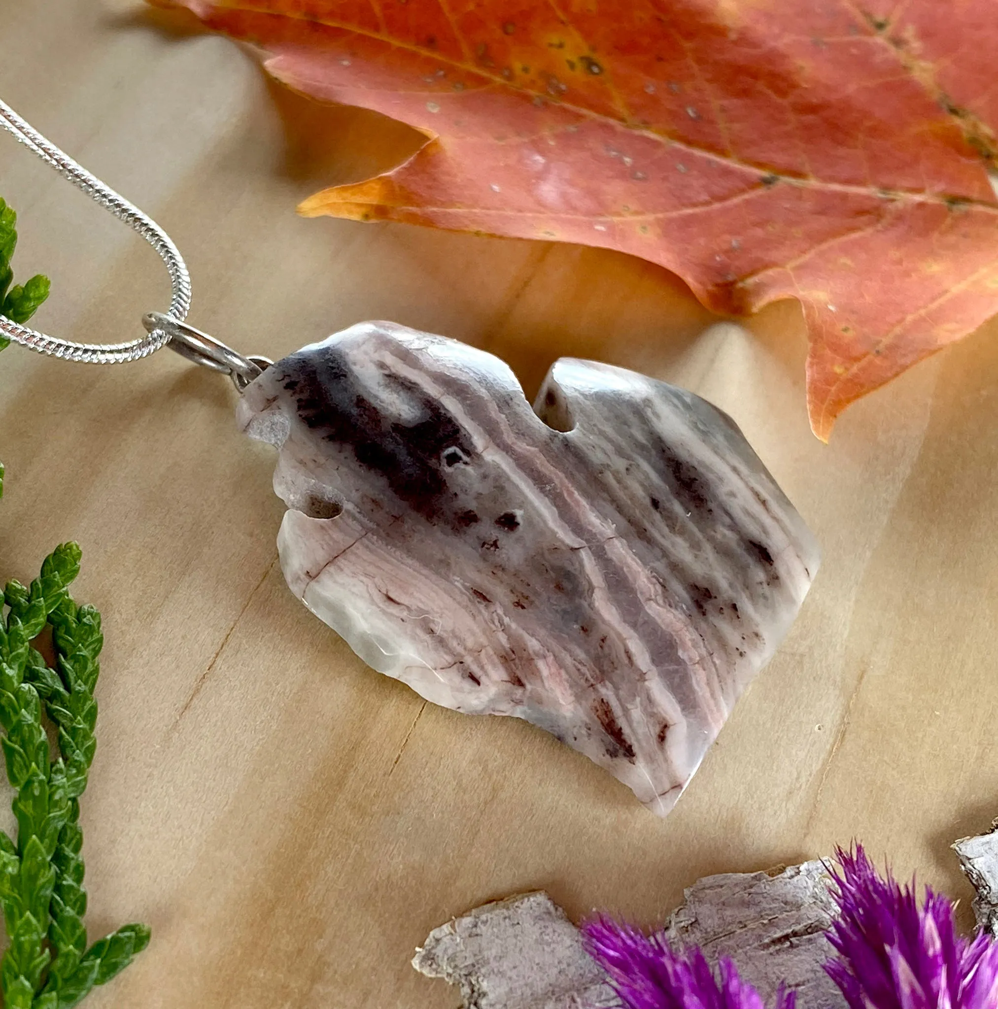 Kona Dolomite Michigan-Shaped Pendant Necklace