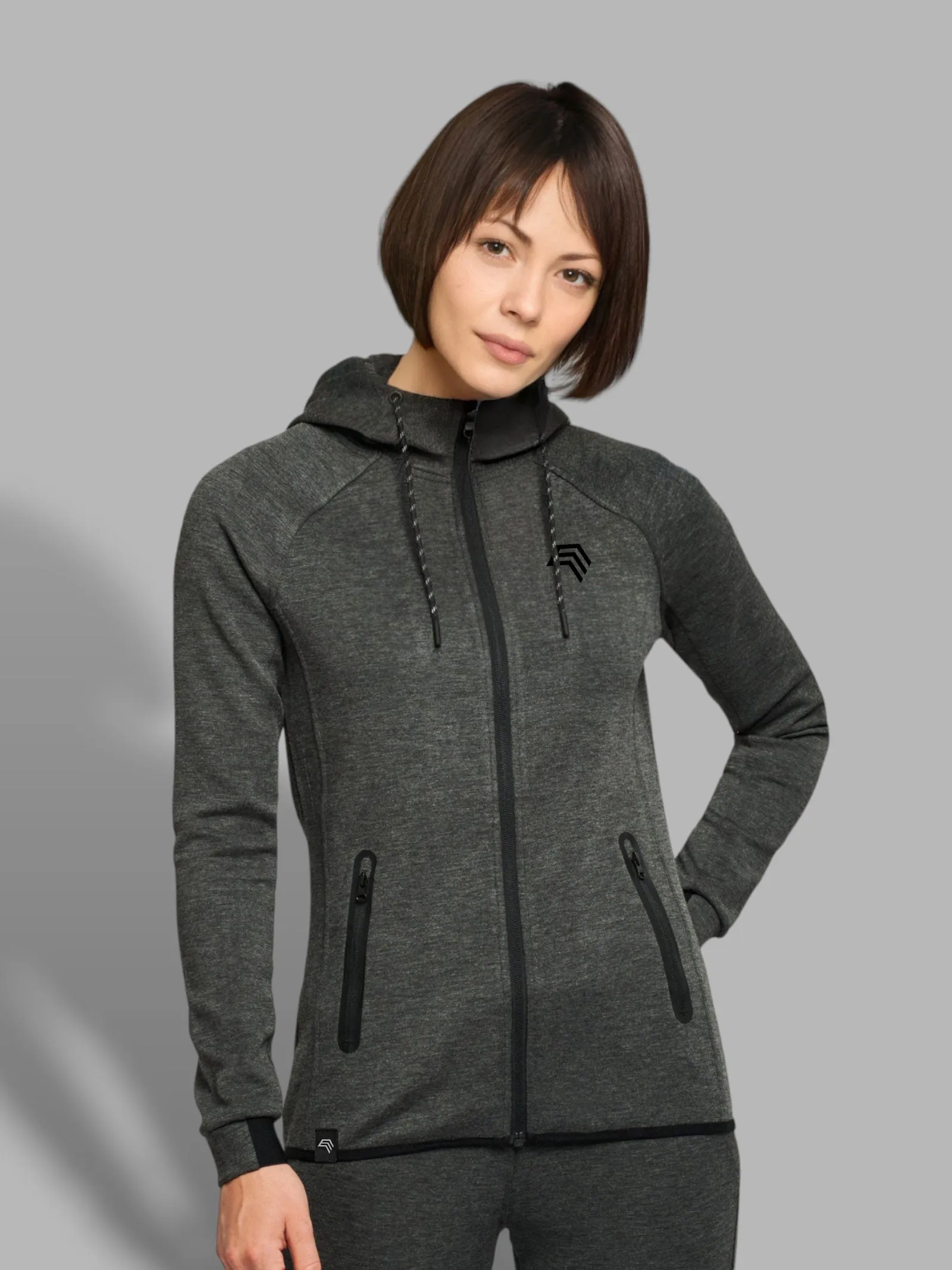 KRB P359 ― Damen Funktions Hoodie - Dark Grau Melange