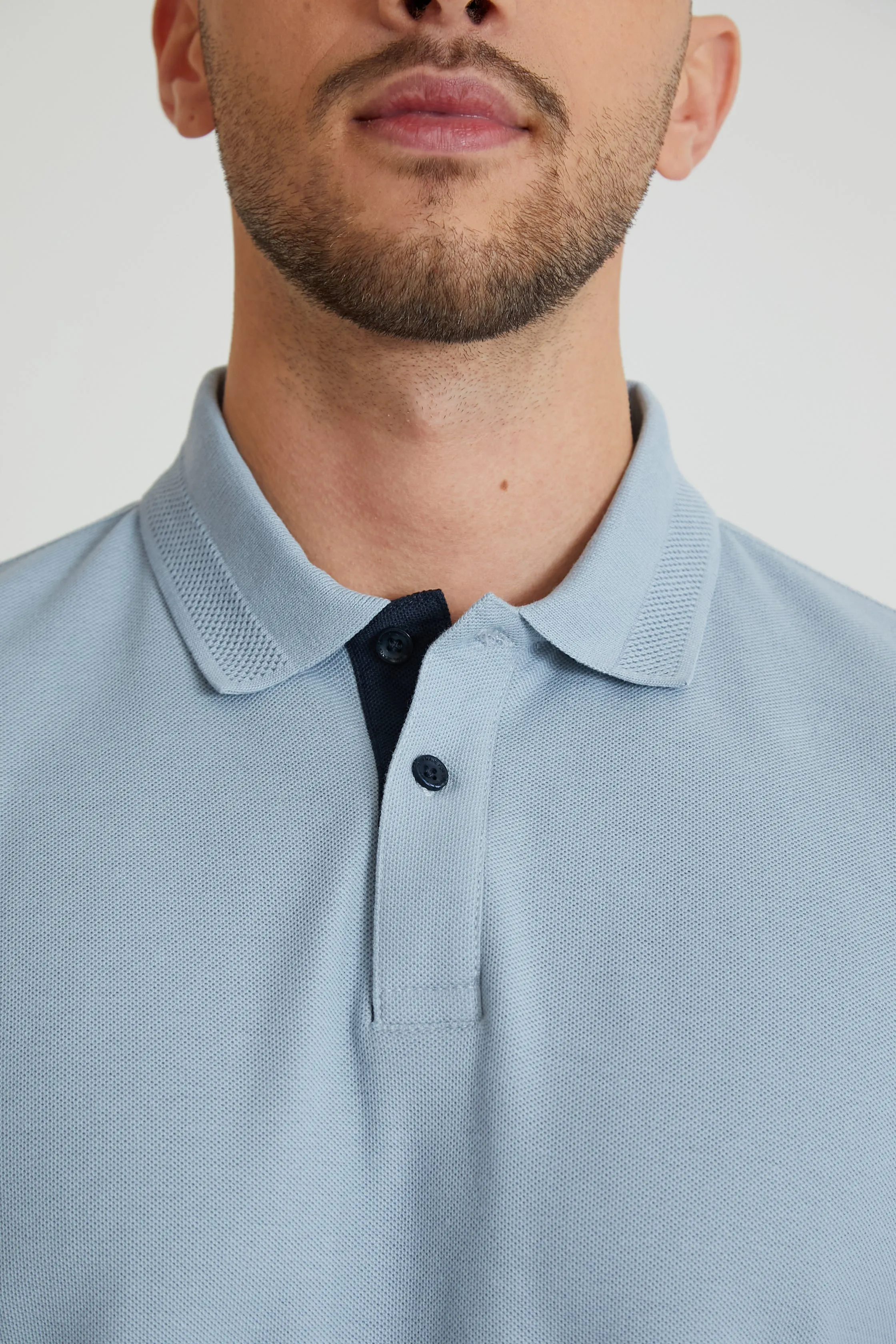 Kuga honeycomb pique polo in Cerulean