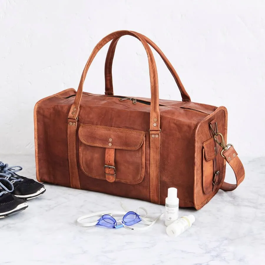 Leather Duffel Bag 4 Sizes