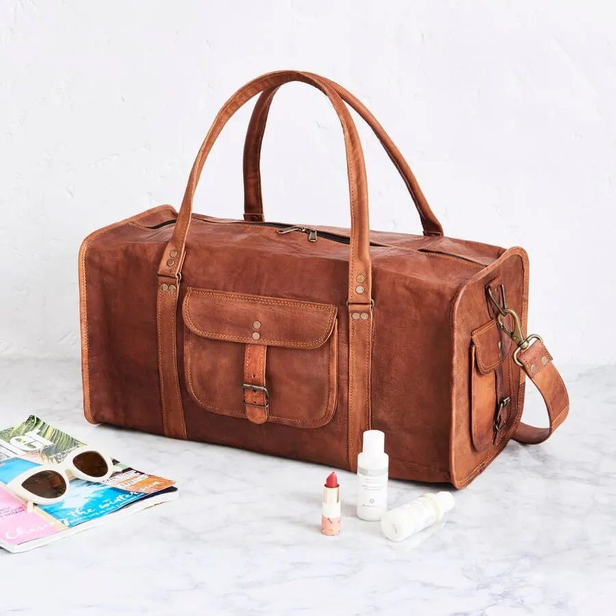 Leather Duffel Bag 4 Sizes