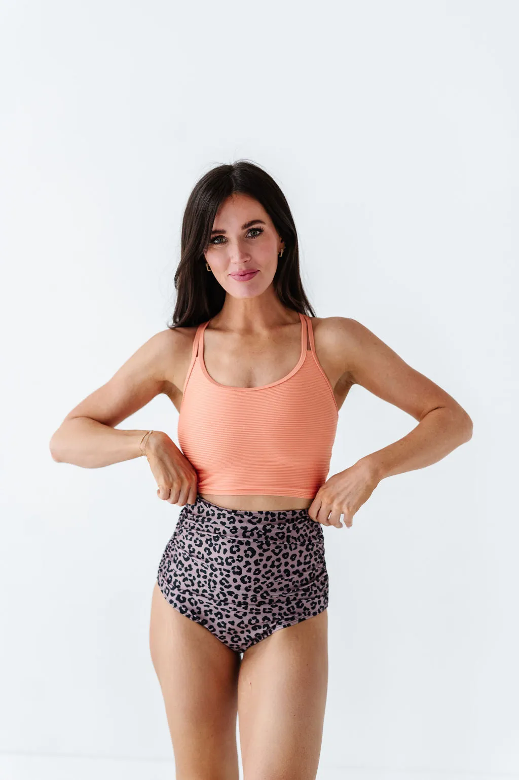 Leopard High Waisted Ruched Bottoms