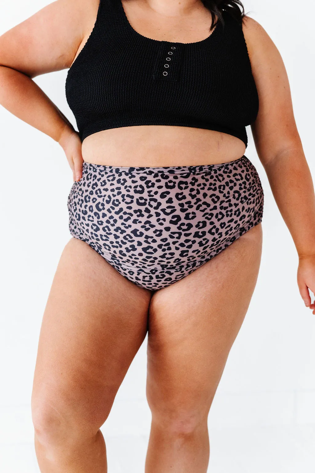 Leopard High Waisted Ruched Bottoms