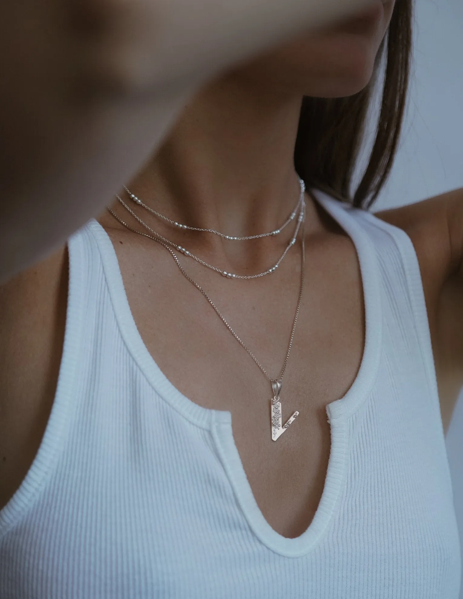 Letter Necklace A-Z <br> Silver