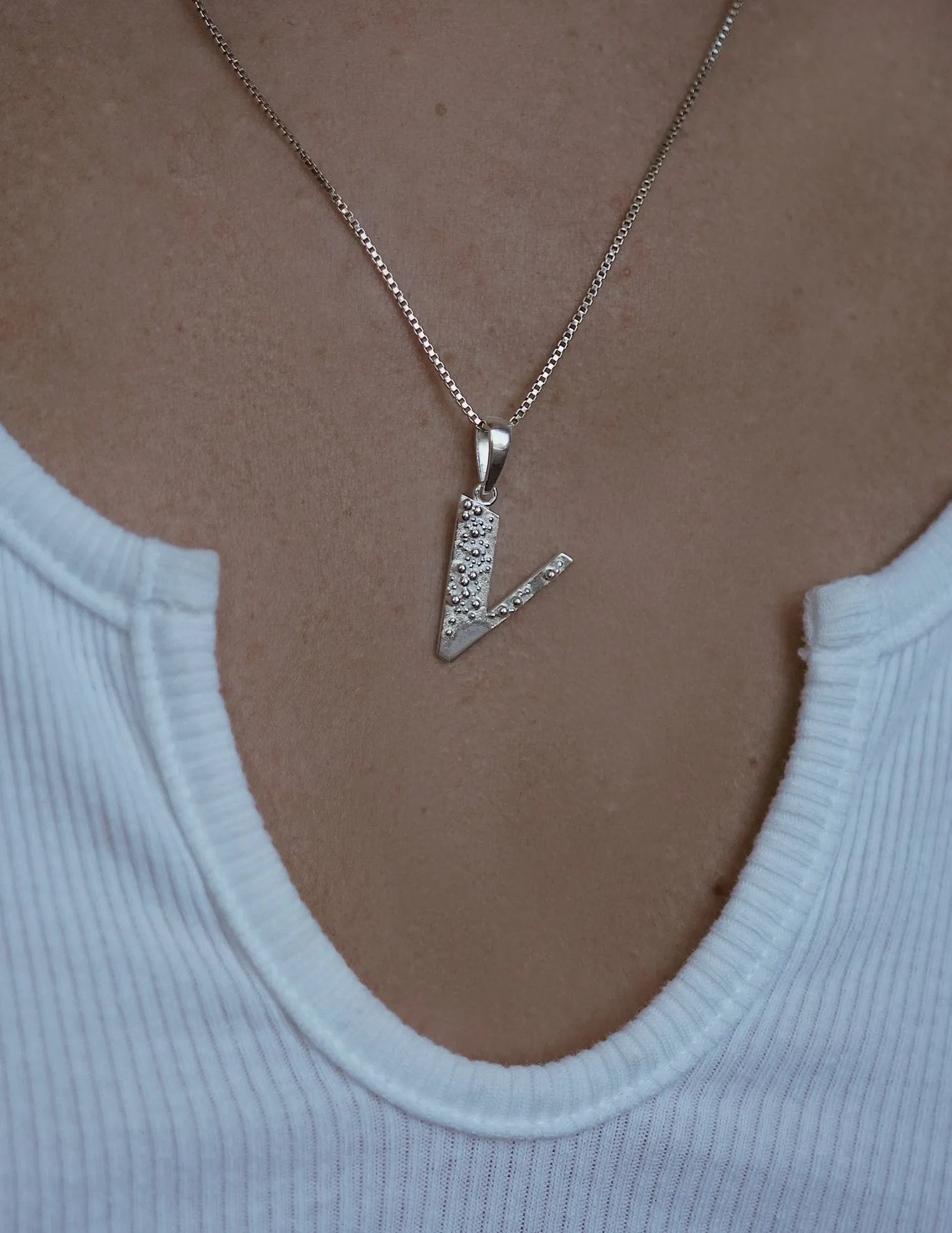 Letter Necklace A-Z <br> Silver