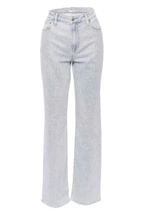 Liam Crystal Embellished Straight Leg Jeans