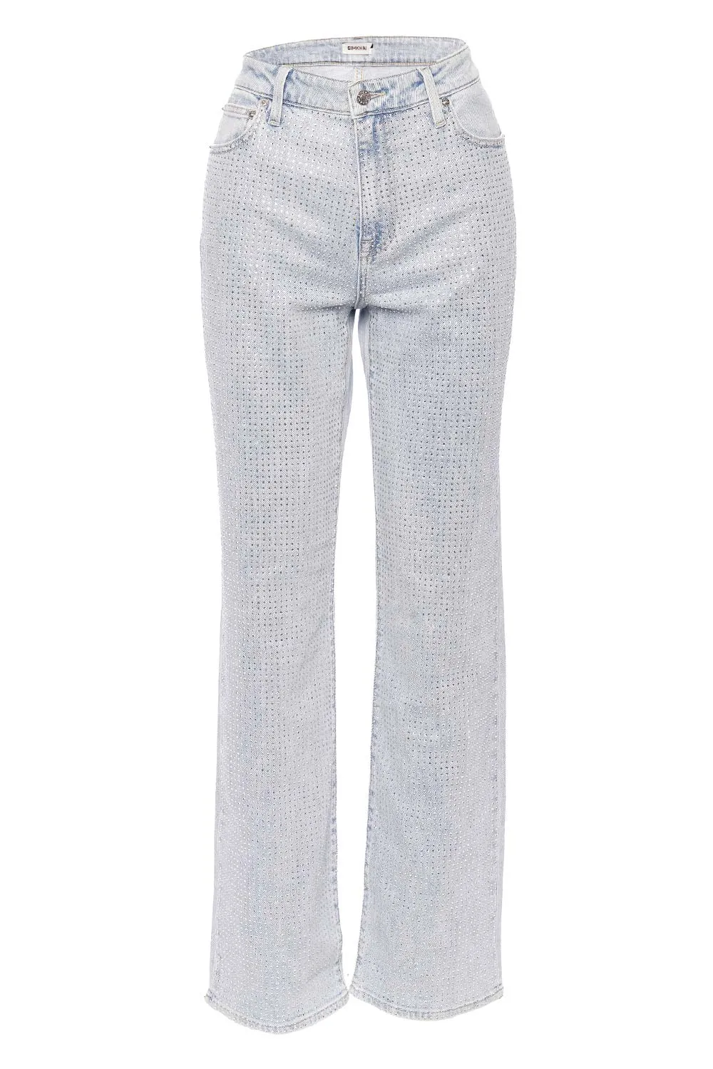 Liam Crystal Embellished Straight Leg Jeans