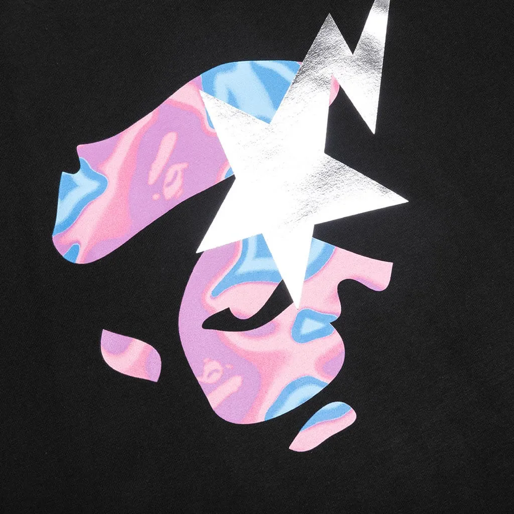 Liquid Camo Ape Face Sta Tee - Black/Pink