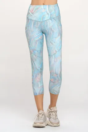 Liz Capri - Peacock Marble Glaze w Pockets Capri**Sale**